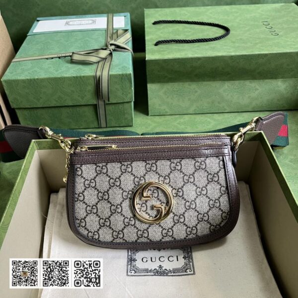 《搭配全套原厂皮绿盒包装》Gucci Blondie系列GG迷你手袋