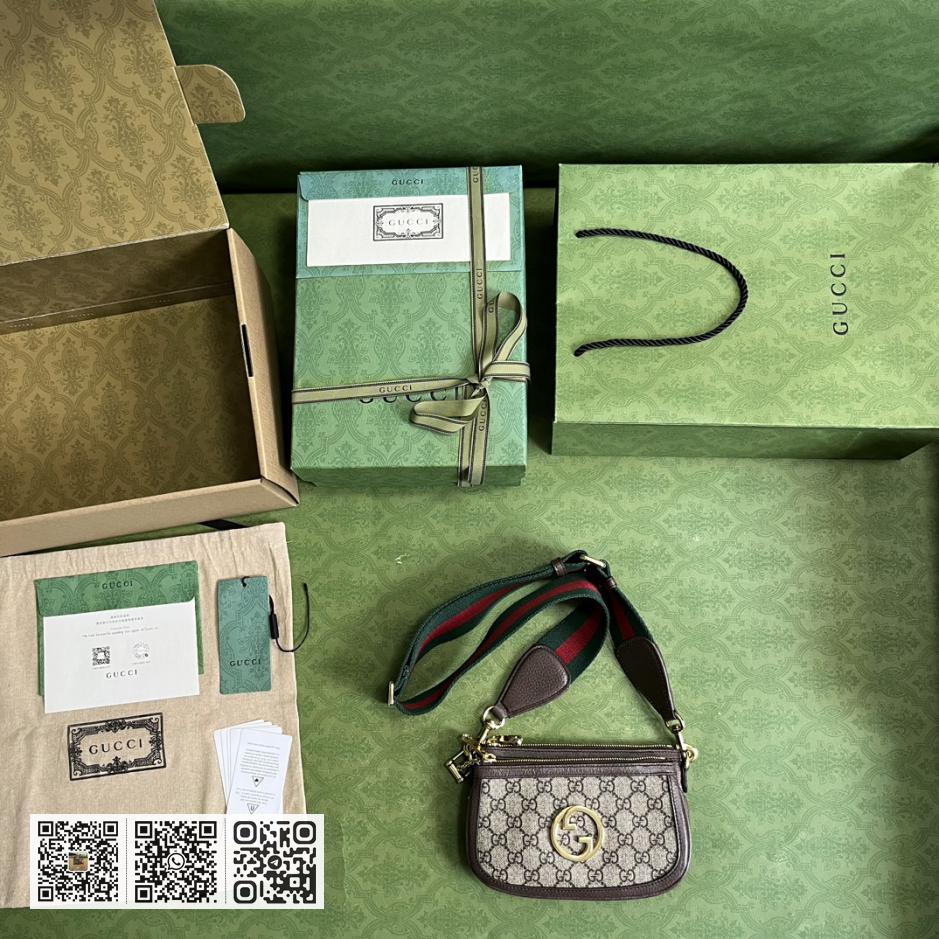 《搭配全套原厂皮绿盒包装》Gucci Blondie系列GG迷你手袋 - Image 9