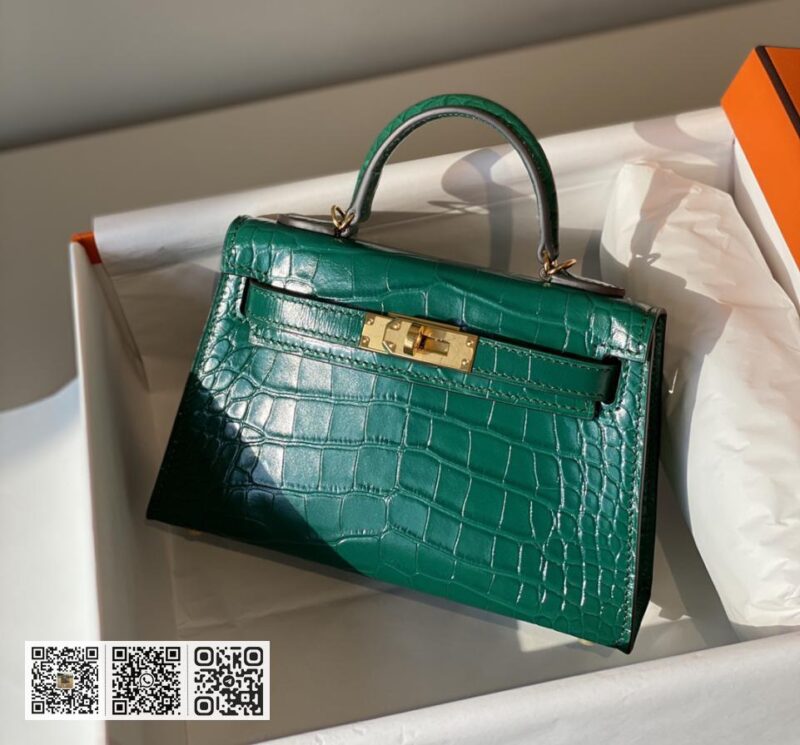 Hermes 祖母绿独家机车版代全钢制五金/仿真鳄 - Image 9