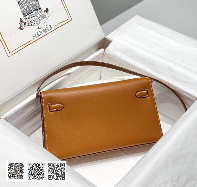 Hermes Kelly elan金棕色 银进口牛皮 十字纹 - Image 7