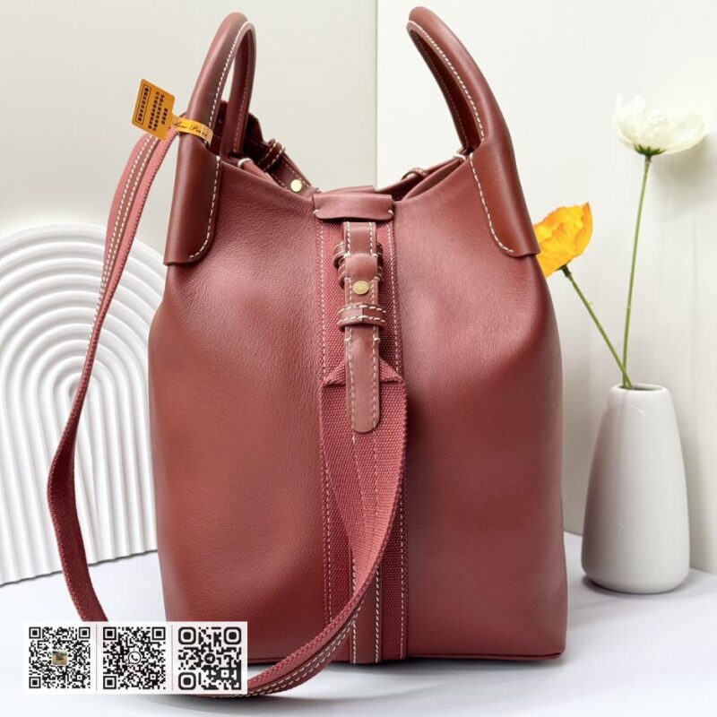 Loro Piana 大号水桶包 深红色 - Image 4
