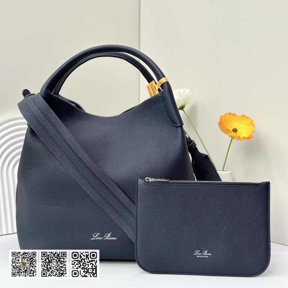 Loro Piana 大号水桶包 午夜蓝