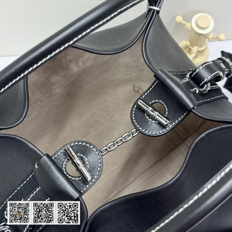 Loro Piana 大号水桶包 黑色 - Image 8