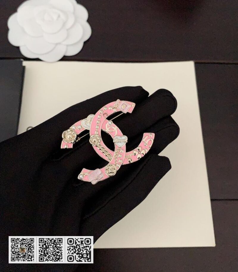 Chanel 粉红cc多元素胸针 - Image 2