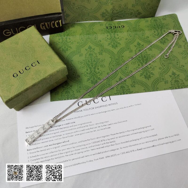 Gucci 双G条形吊坠项链 - Image 2
