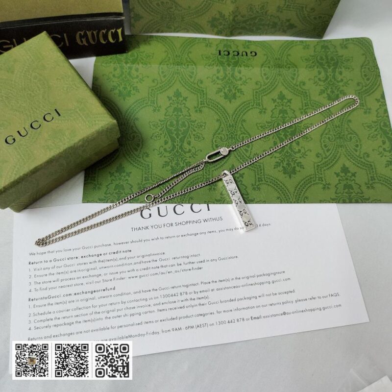Gucci 双G条形吊坠项链 - Image 3