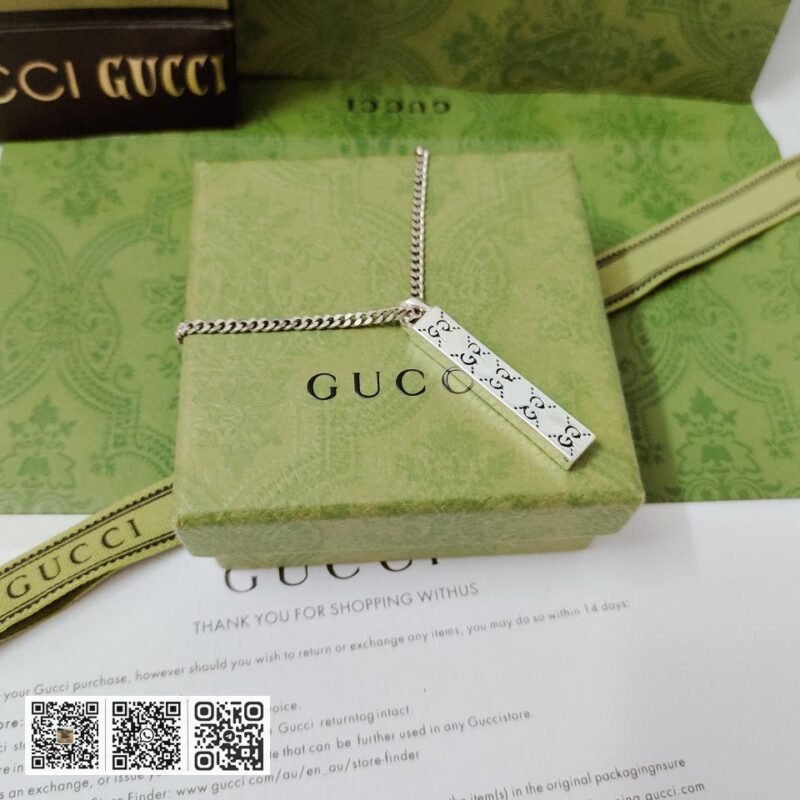 Gucci 双G条形吊坠项链 - Image 8