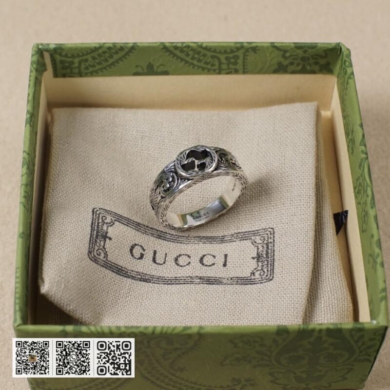 Gucci互扣式双g雕花镂空戒指