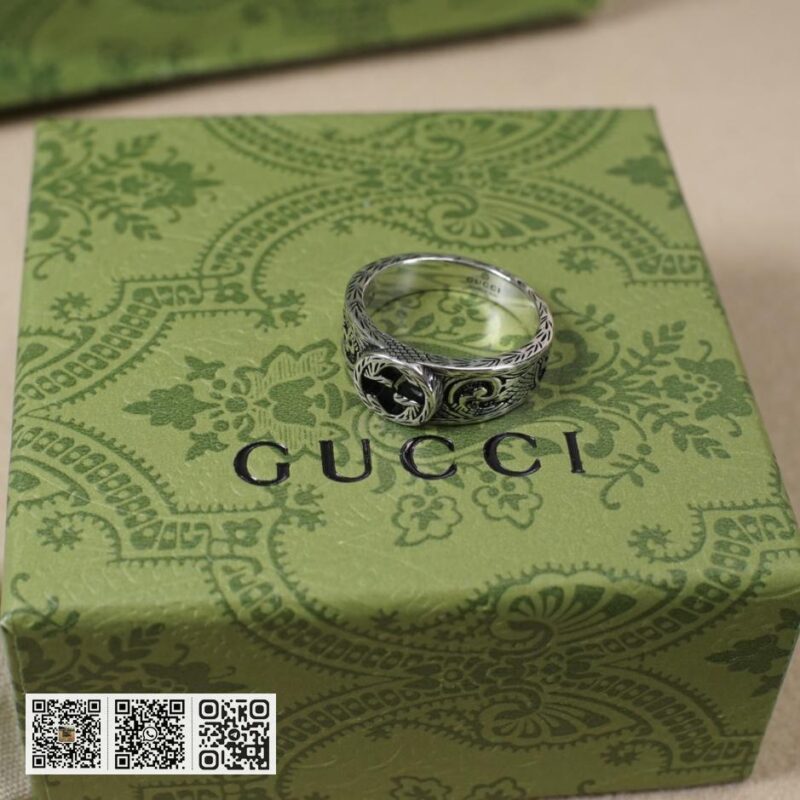 Gucci互扣式双g雕花镂空戒指 - Image 3
