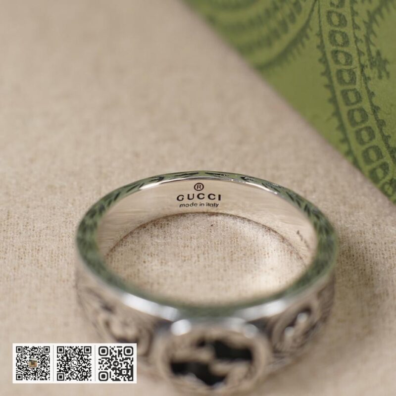 Gucci互扣式双g雕花镂空戒指 - Image 7
