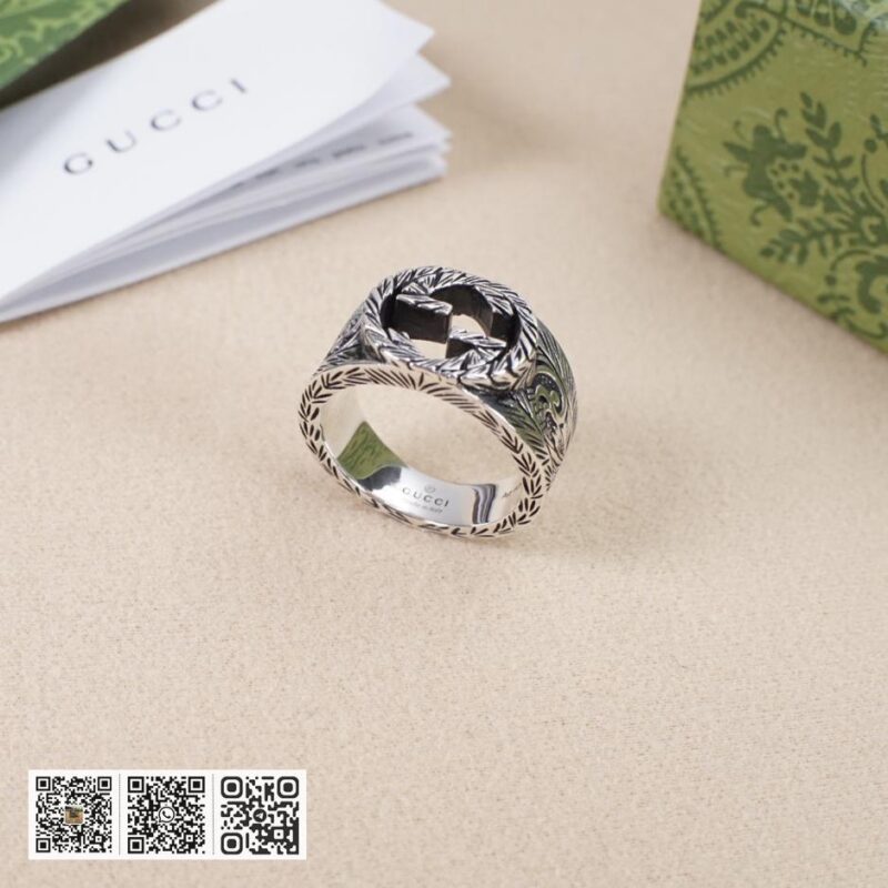 Gucci互扣式双g雕花镂空戒指 - Image 2