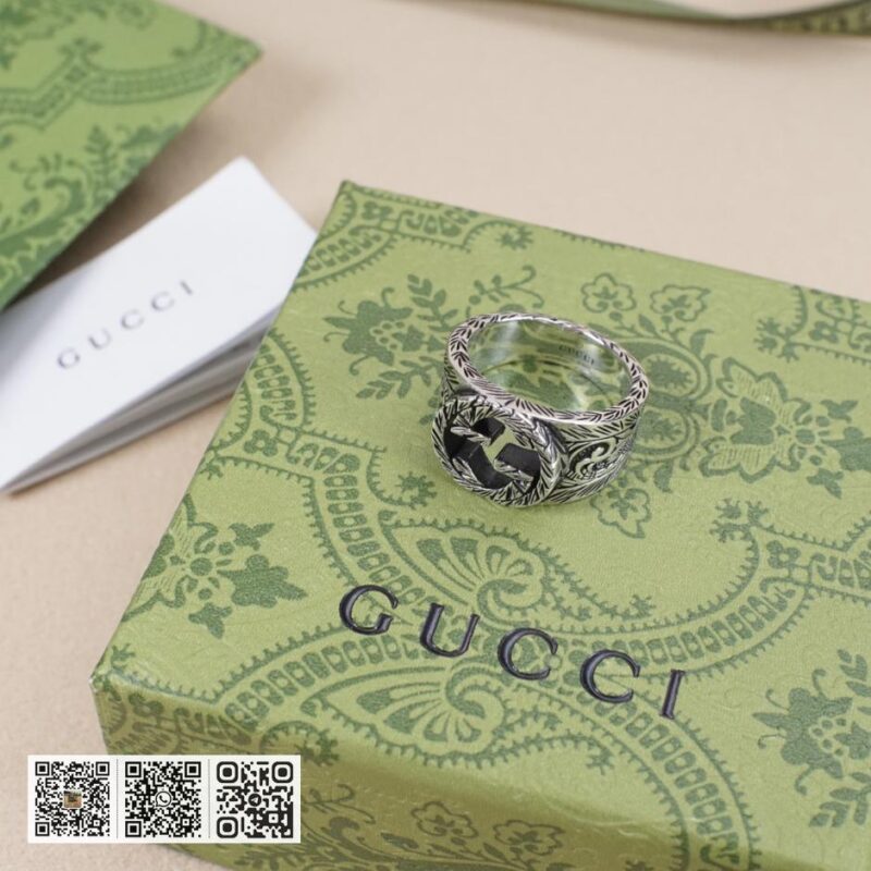Gucci互扣式双g雕花镂空戒指 - Image 5