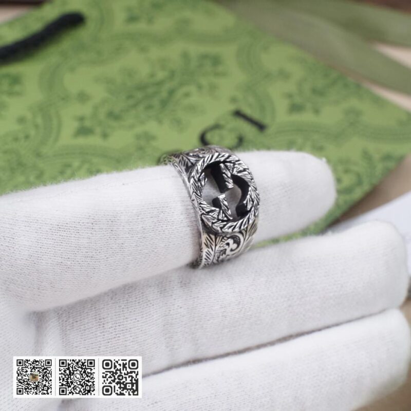 Gucci互扣式双g雕花镂空戒指 - Image 8