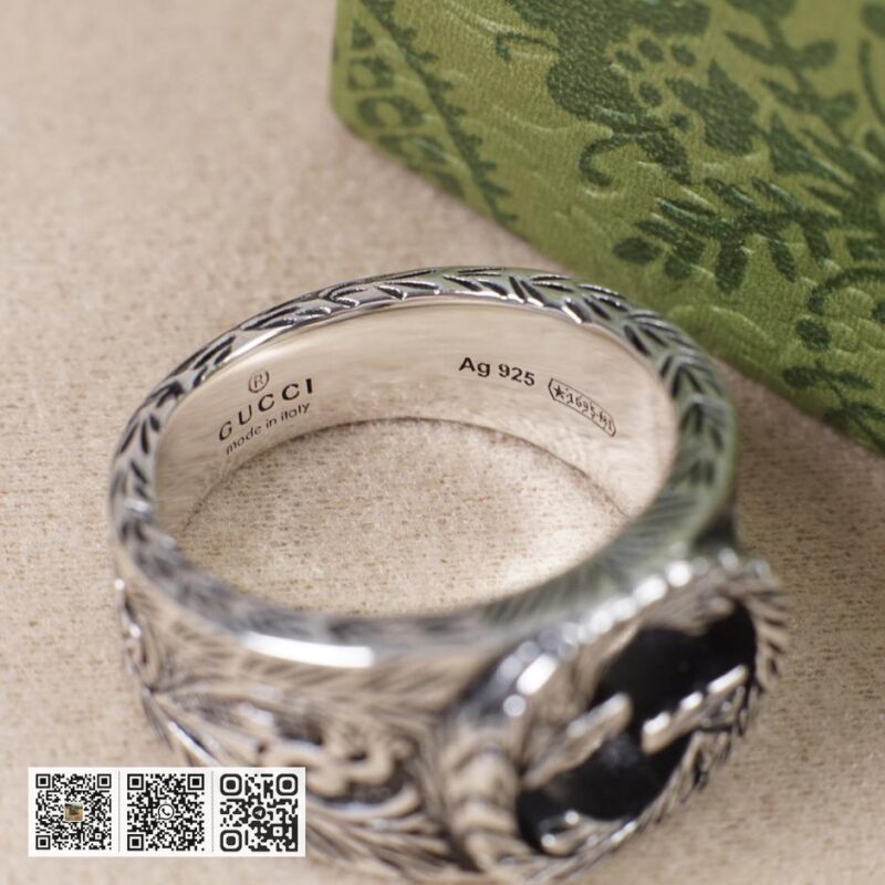 Gucci互扣式双g雕花镂空戒指 - Image 9