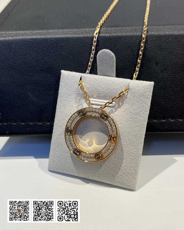 Cartier Love系列满天星大饼项链 - Image 2