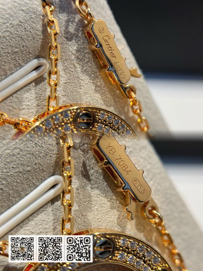 Cartier Love系列满天星大饼项链 - Image 6