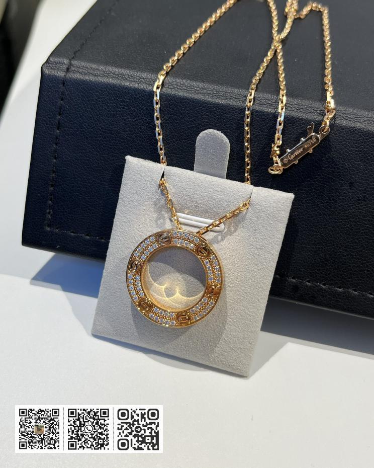 Cartier Love系列满天星大饼项链 - Image 7