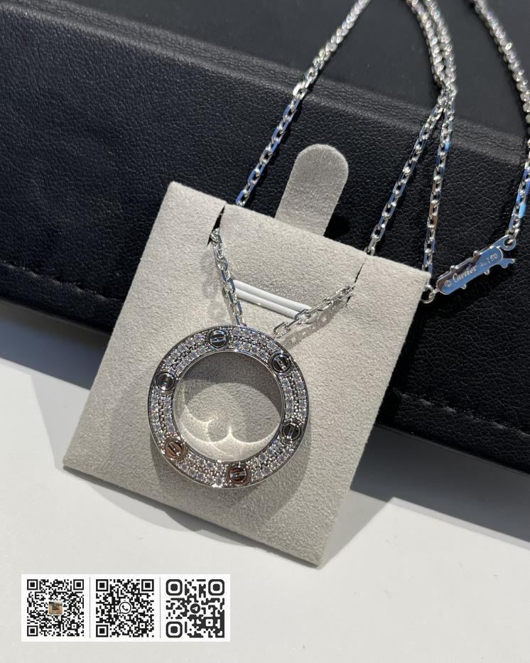 Cartier Love系列满天星大饼项链 - Image 3