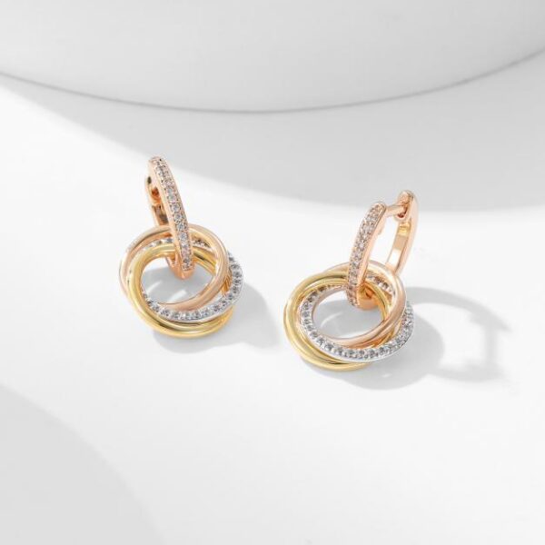 Cartier Trinity三色环耳环