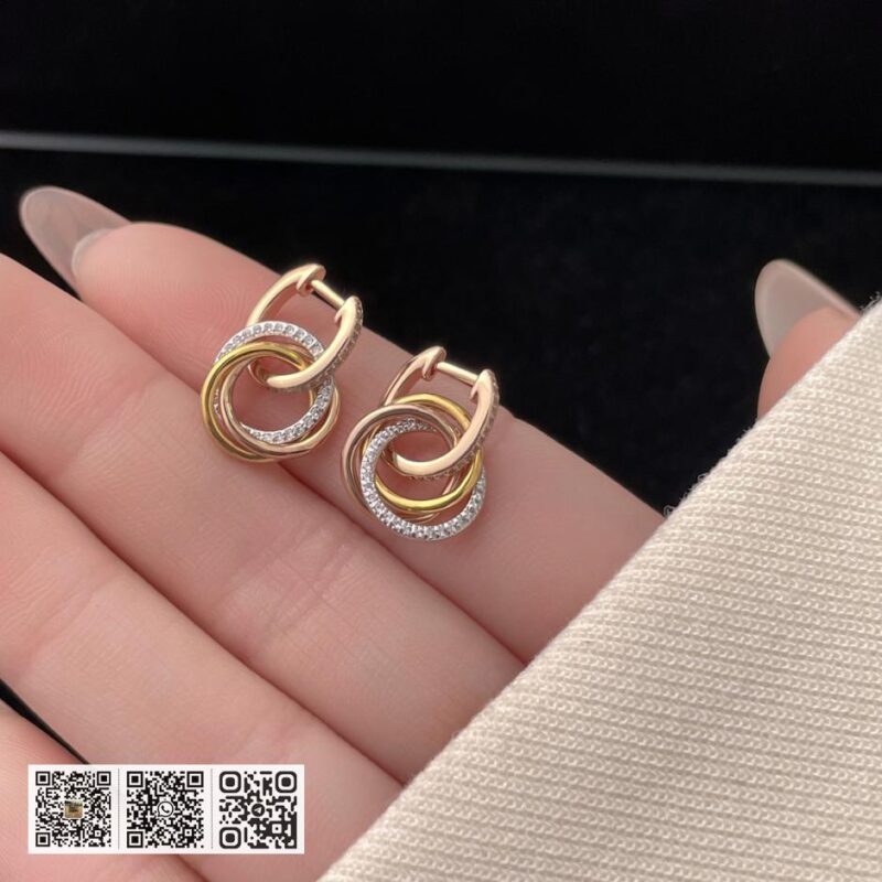 Cartier Trinity三色环耳环 - Image 9