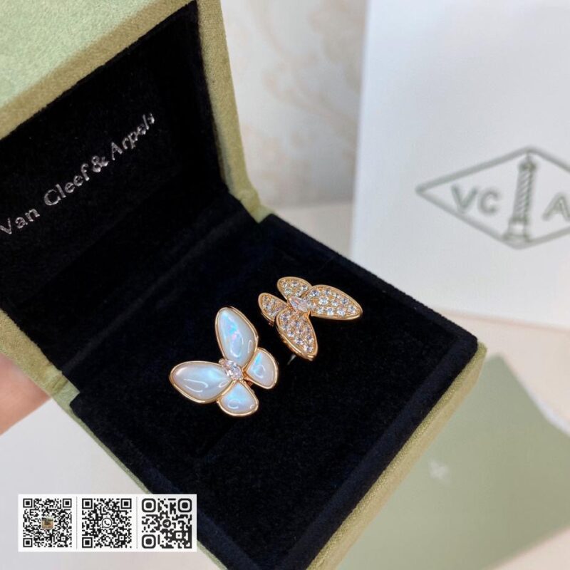 顶级版 Van Cleef &038; Arpels 双蝴蝶开口设计戒指 - Image 2