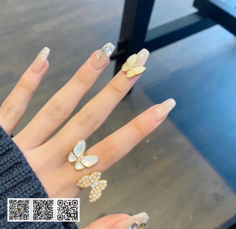 顶级版 Van Cleef &038; Arpels 双蝴蝶开口设计戒指 - Image 8