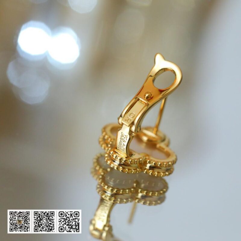 顶级版 Van Cleef &038; Arpels 四叶草 中号 耳钉 - Image 9