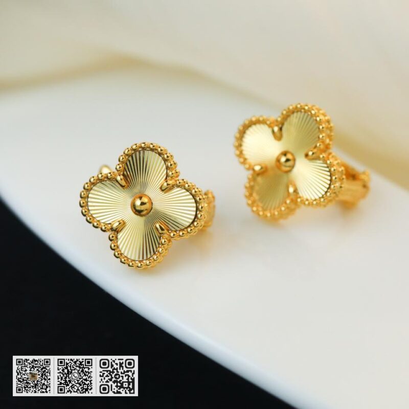 顶级版 Van Cleef &038; Arpels 四叶草 中号 耳钉 - Image 4