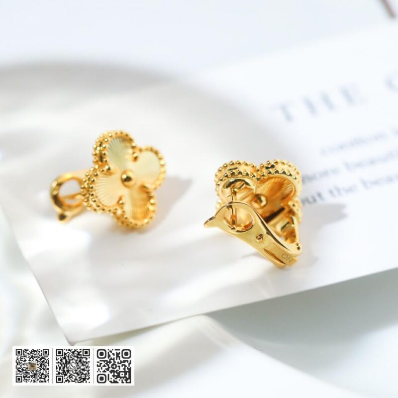 顶级版 Van Cleef &038; Arpels 四叶草 中号 耳钉 - Image 6