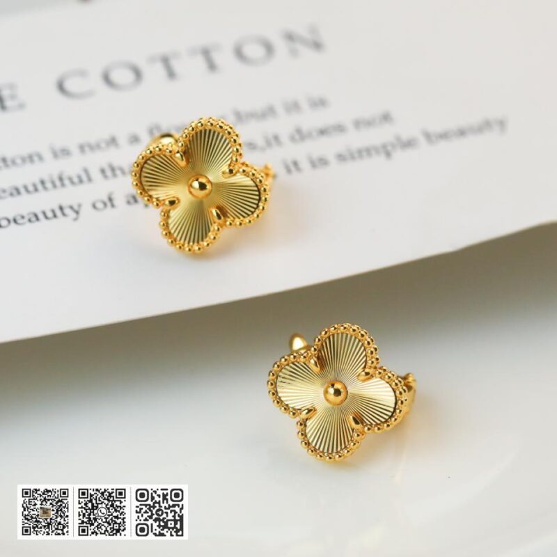 顶级版 Van Cleef &038; Arpels 四叶草 中号 耳钉 - Image 9