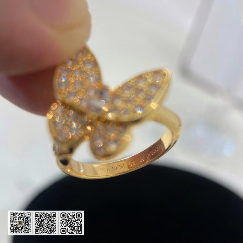 顶级版 Van Cleef &038; Arpels Deux Papillons系列蝴蝶戒指 - Image 7