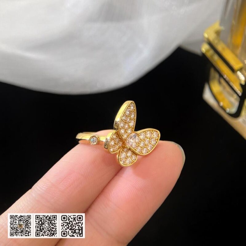 顶级版 Van Cleef &038; Arpels Deux Papillons系列蝴蝶戒指 - Image 8