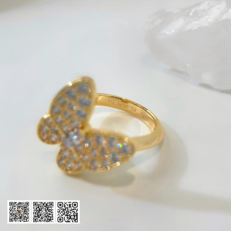 顶级版 Van Cleef &038; Arpels Deux Papillons系列蝴蝶戒指 - Image 9