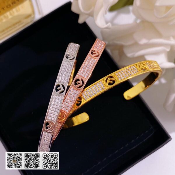 Fendi F字母满钻开口手镯