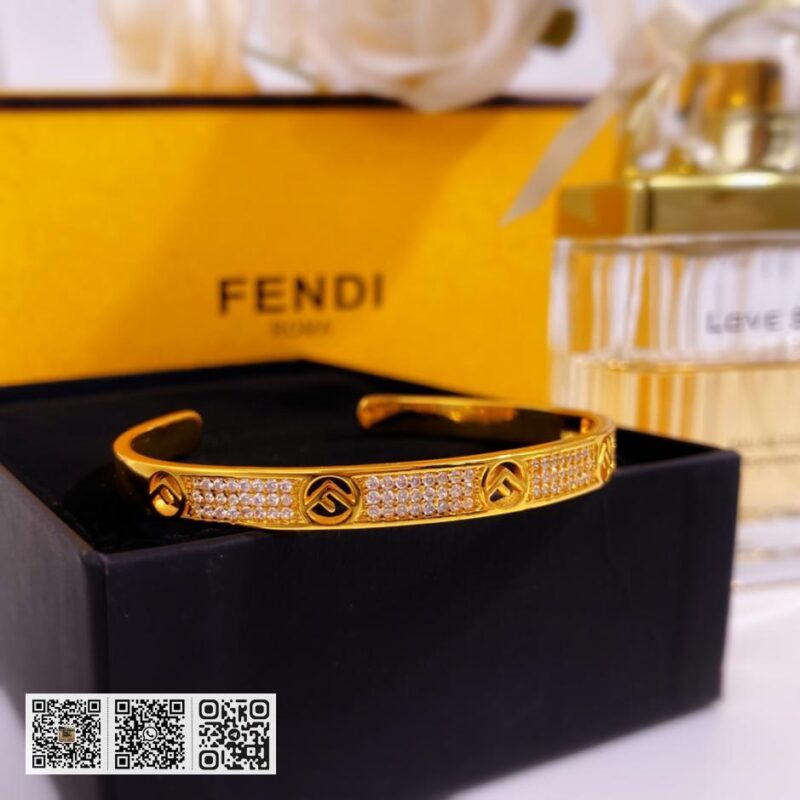 Fendi F字母满钻开口手镯 - Image 2