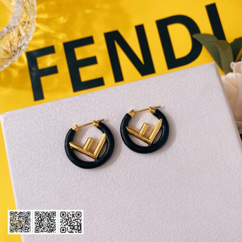 FENDIF字母彩色滴油耳环 - Image 6