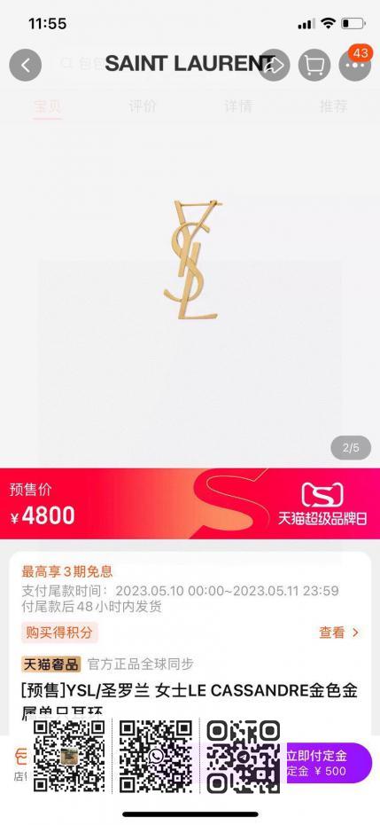 YSL 字母耳钉 - Image 6