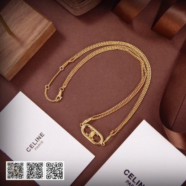 Celine 新款金色凯旋门项链