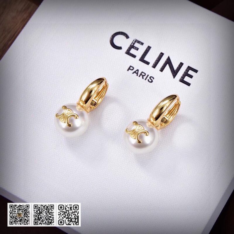 Celine 全新凯旋门珍珠耳环