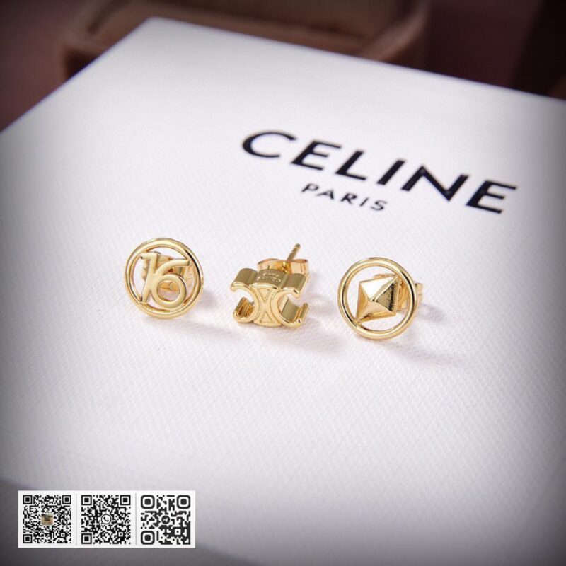 Celine 全新金色三合一耳环