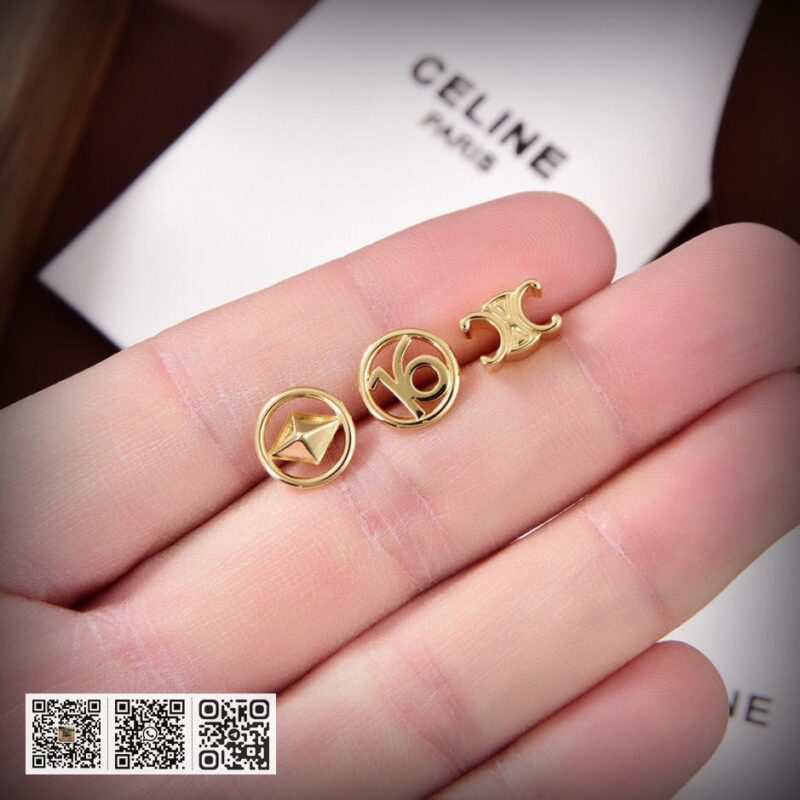Celine 全新金色三合一耳环 - Image 7