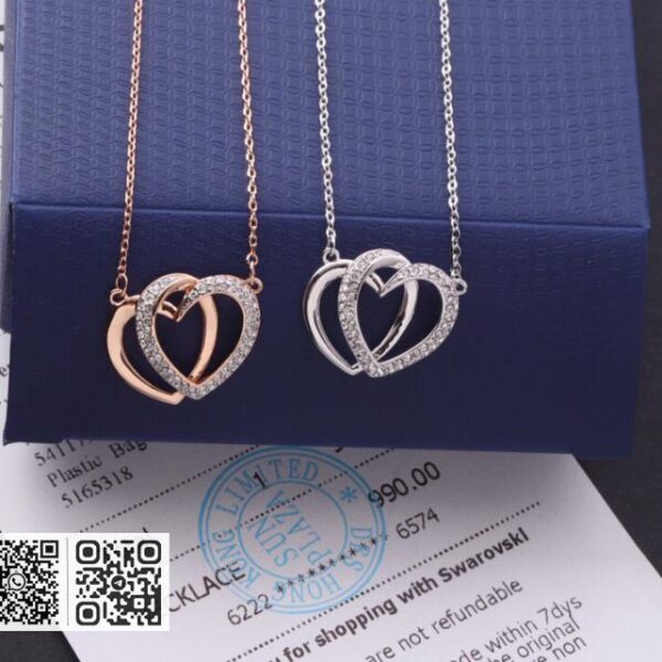 Swarovski 双心锁骨项链