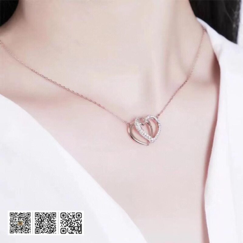 Swarovski 双心锁骨项链 - Image 8