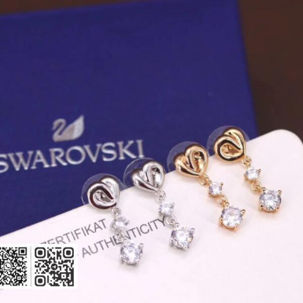 Swarovski 爱心绳结耳环