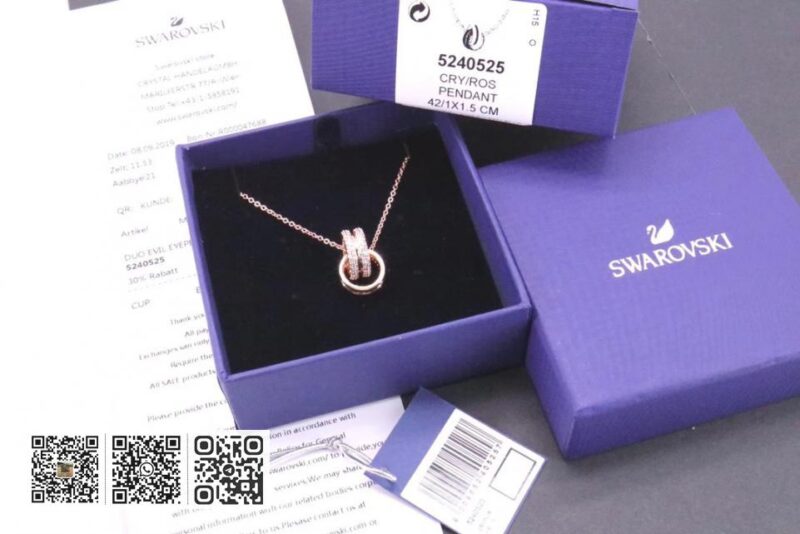 Swarovski 双环扣锁骨项链