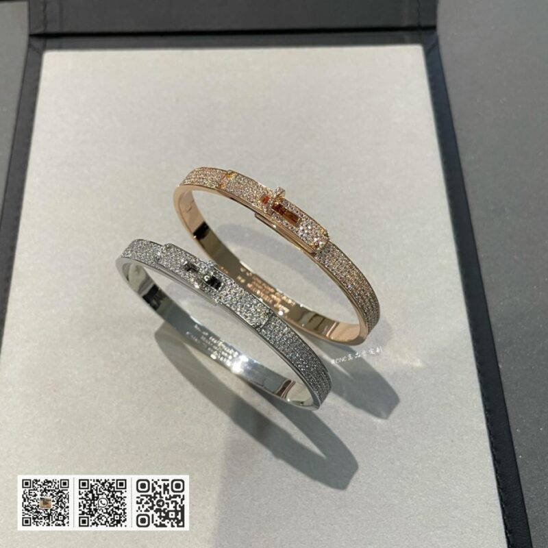 Hermes Kelly手镯/满钻款