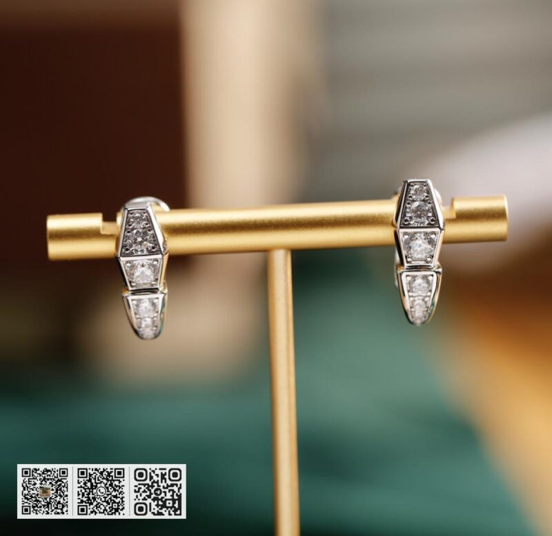 Bvlgari senti 玫瑰金灵蛇满钻耳环 - Image 4