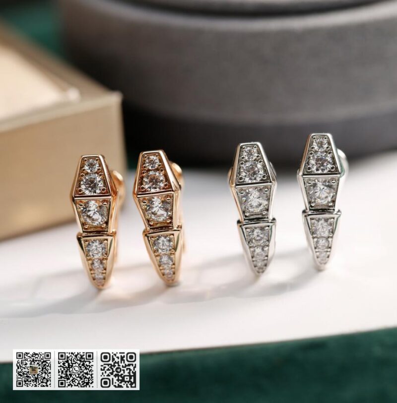 Bvlgari senti 玫瑰金灵蛇满钻耳环 - Image 7