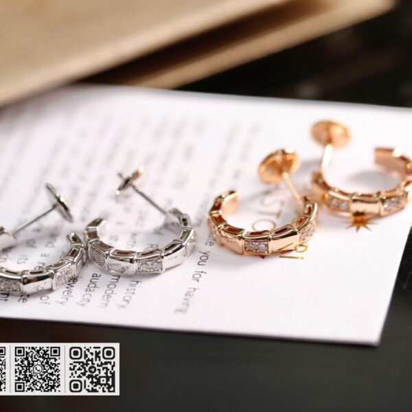 Bvlgari 蛇骨间钻耳钉