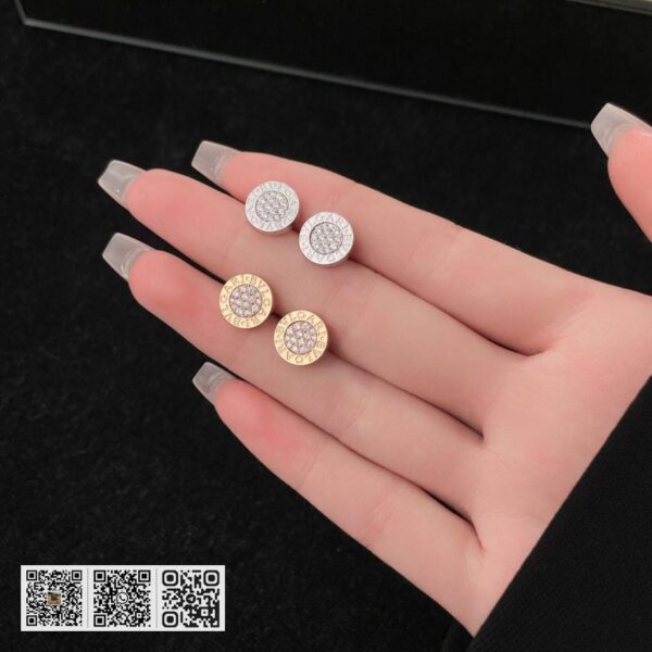Bvlgari BV系列满钻圆盘耳环
